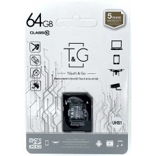 micro SDHC карта памяти T&G 64GB class 10 (с адаптером)