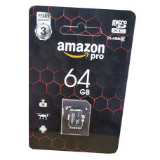 micro SDHC карта памяти AMAZONpro 64GB class 10 (с адаптером)