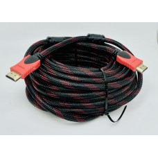 Кабель HDMI-HDMI с ферритовыми фильтрами красно-черный 10 м