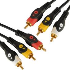 Шнур тюльпан Elite 3RCA-3RCA черный 3 м.